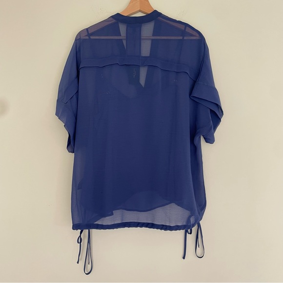 NWT Rag & Bone Elysse Sheer V-Neck Top & Camisole Airy Crepe Drawstring Size M - Picture 3 of 8